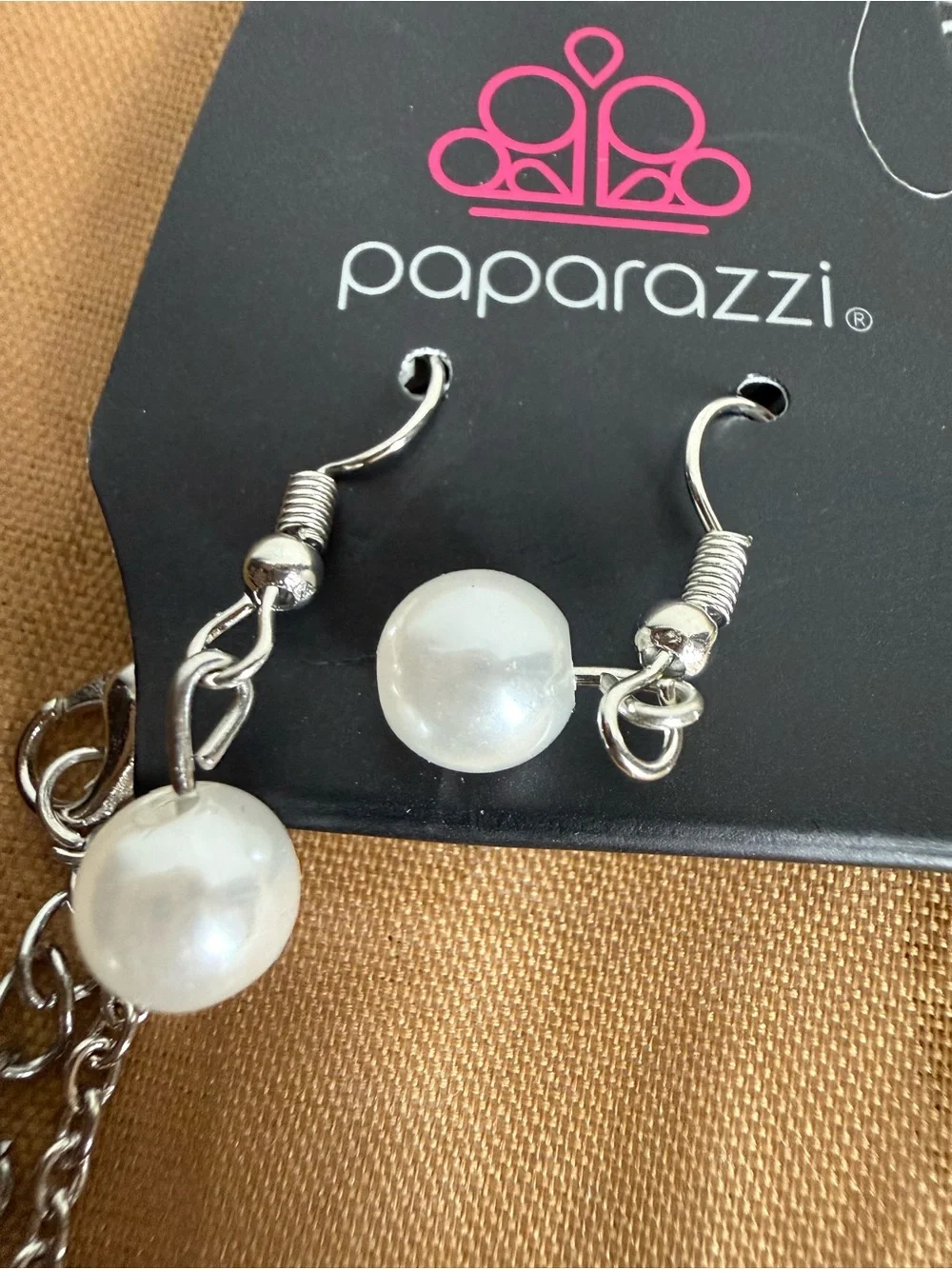 paparazzi Silver Pearl Tassel Multi-Chain Necklace